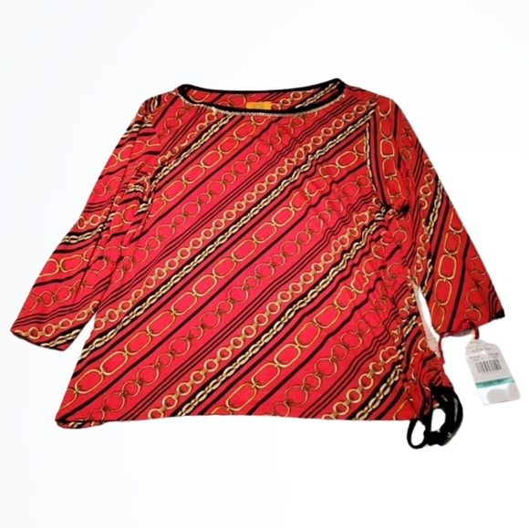 Ruby Rd. | Tops | Ruby Rd Petite Fit Red Chain Stripe Detailed 34 ...